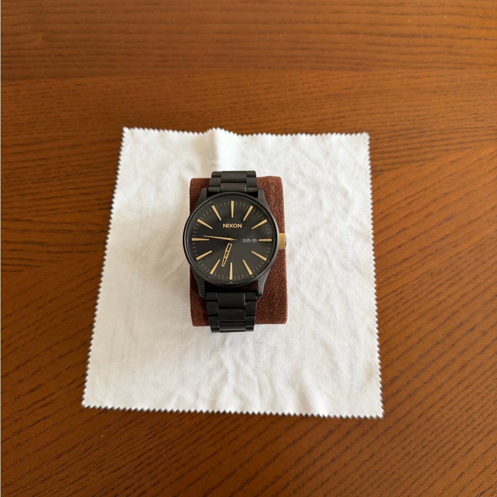 Nixon Men's Watch in Black with Gold Accents